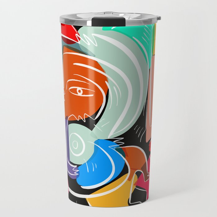 Love your family expressionist cubist street art Travel Mug Gallery Image 1
