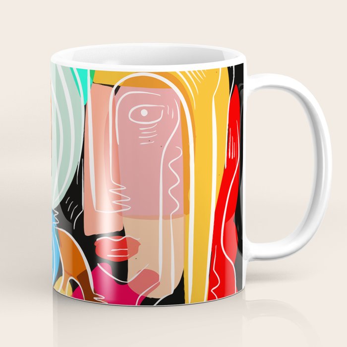 Love your family expressionist cubist street art Coffee Mug Gallery Image 1