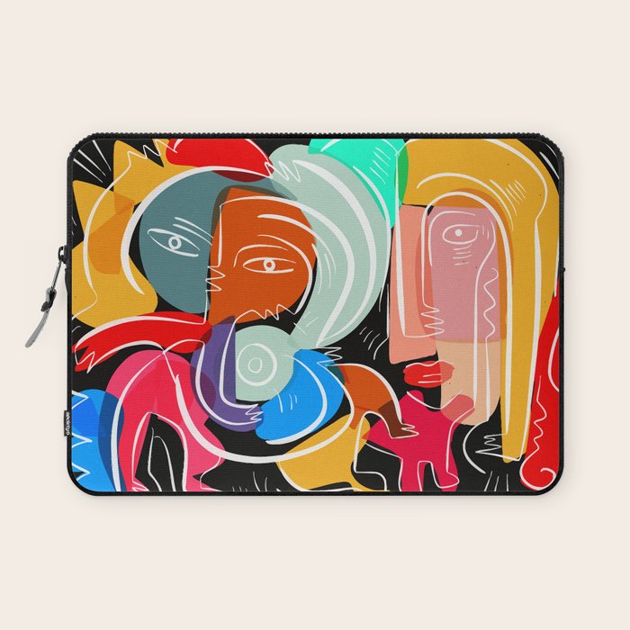 Love your family expressionist cubist street art Laptop Sleeve Gallery Image 1