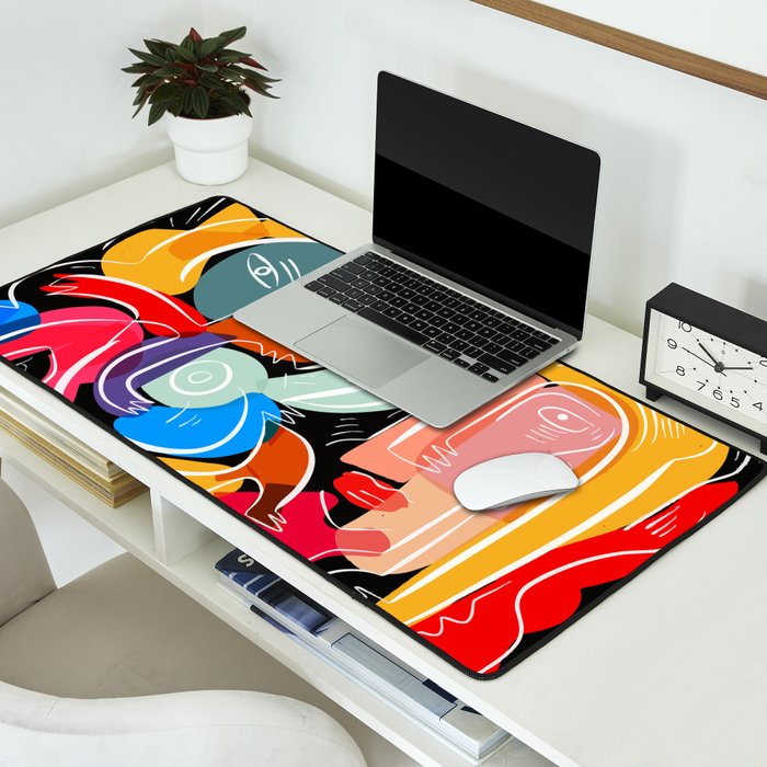Love your family expressionist cubist street art Desk Mat Gallery Image 2