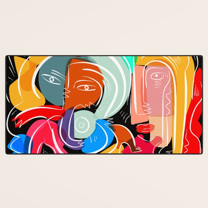 Love your family expressionist cubist street art Desk Mat Gallery Image 3