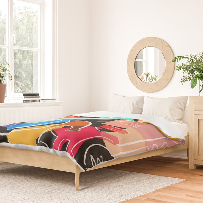 Love your family expressionist cubist street art Duvet Cover Gallery Image 2