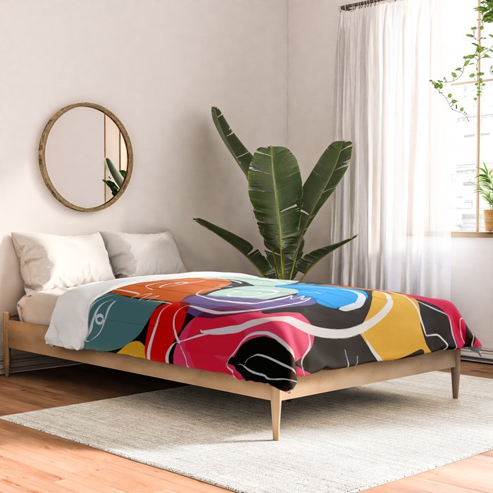 Love your family expressionist cubist street art Comforter Gallery Image 2