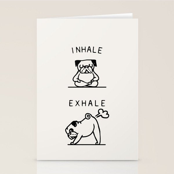 Inhale Exhale Pug Stationery Card Gallery Image 2