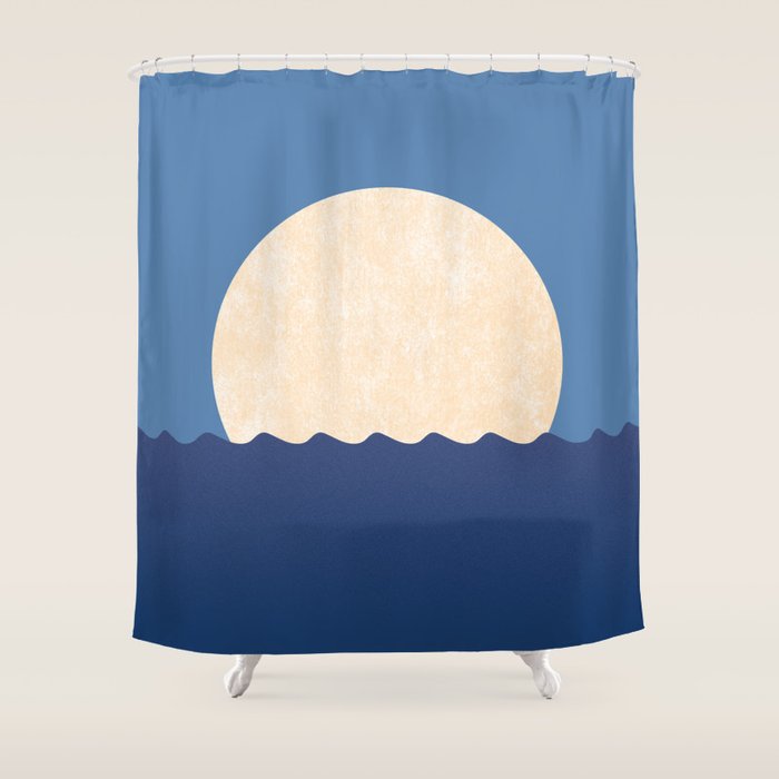 Moonrise Night Sky - Horizon Shower Curtain Gallery Image 1