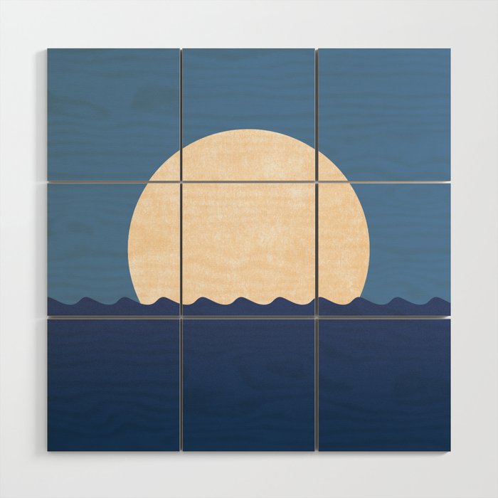 Moonrise Night Sky - Horizon Wood Wall Art Gallery Image 1