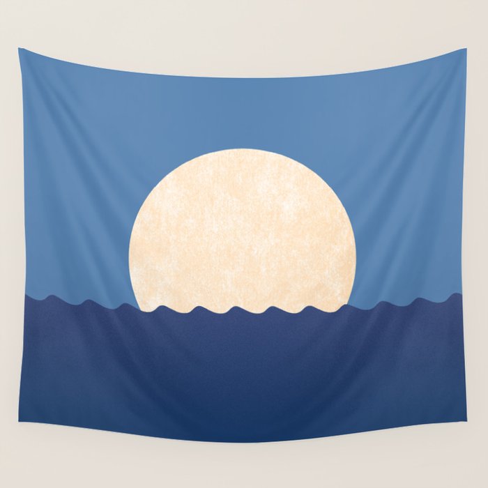 Moonrise Night Sky - Horizon Wall Tapestry Gallery Image 1