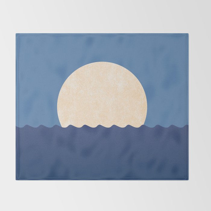 Moonrise Night Sky - Horizon Throw Blanket Gallery Image 2