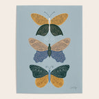 Tattooed Butterflies - Blue & Yellow Poster Gallery Image 4
