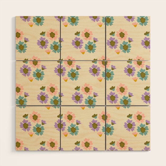 Blooming Flower - Cream  Wood Wall Art Gallery Image 1