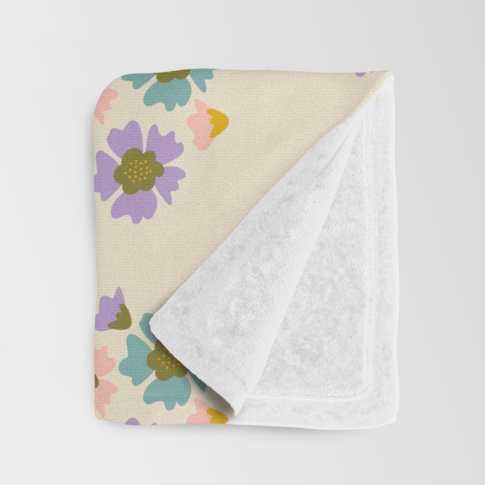 Blooming Flower - Cream  Throw Blanket Gallery Image 3