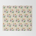 Blooming Flower - Cream  Throw Blanket Gallery Image 2