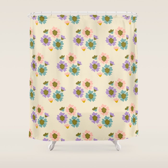 Blooming Flower - Cream  Shower Curtain Gallery Image 1