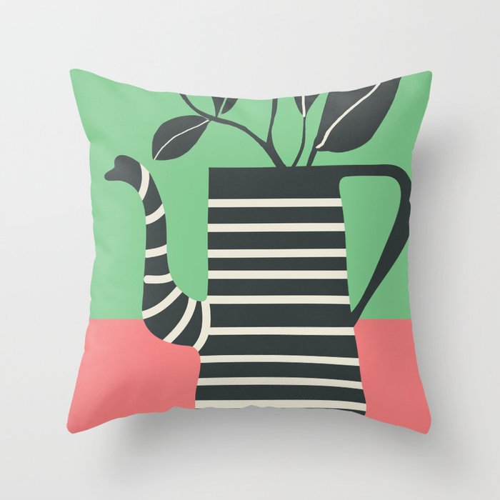 Teapot Garden 2 Throw Pillow Gallery Image 1