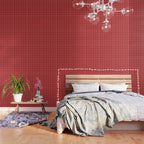 Christmas vector green and white horizontal and vertical stitches aligned on red background seamless Wallpaper Gallery Image 3