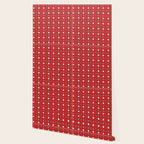 Christmas vector green and white horizontal and vertical stitches aligned on red background seamless Wallpaper Gallery Image 2