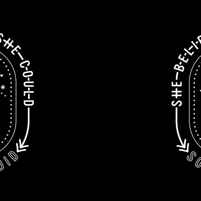 She Believed She Could So She Did - White Ink on Black Coffee Mug Gallery Image 2
