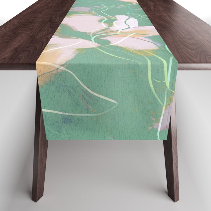 magnolia pastel abstract art Table Runner Gallery Image 1