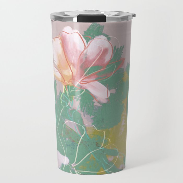 magnolia pastel abstract art Travel Mug Gallery Image 1
