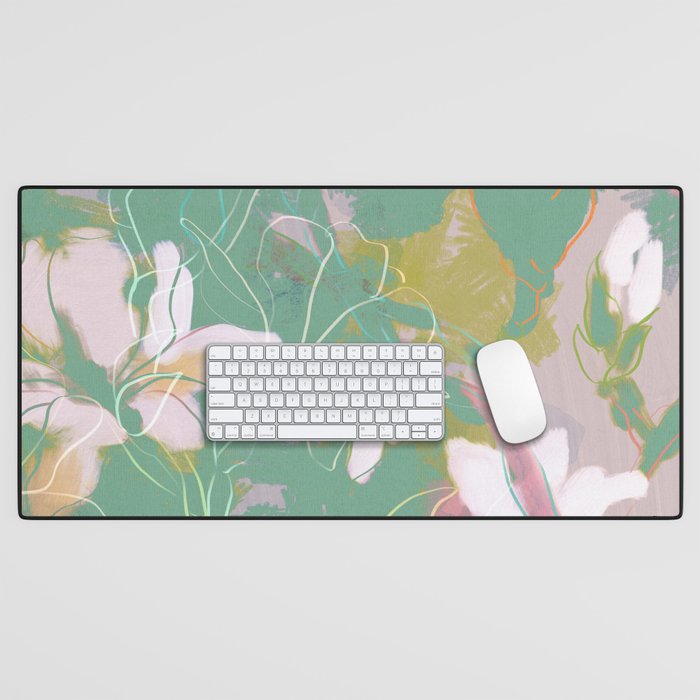 magnolia pastel abstract art Desk Mat Gallery Image 1