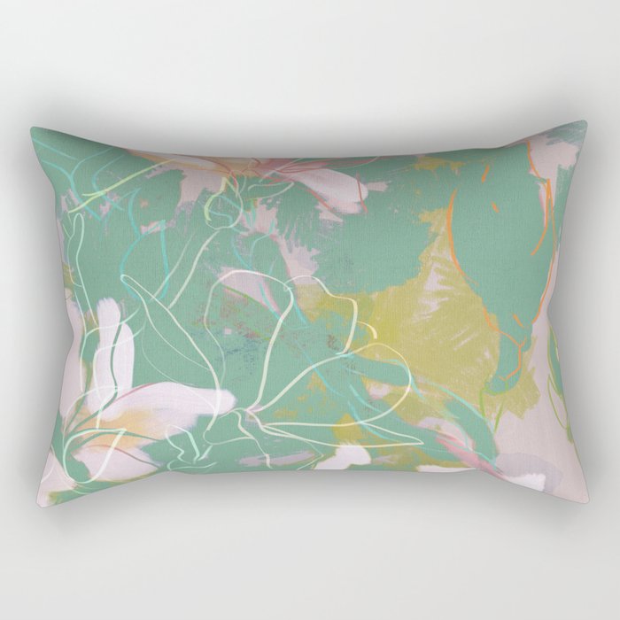 magnolia pastel abstract art Rectangular Pillow Gallery Image 2