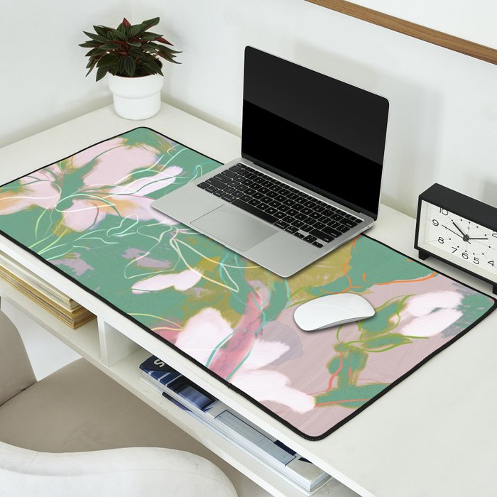 magnolia pastel abstract art Desk Mat Gallery Image 2