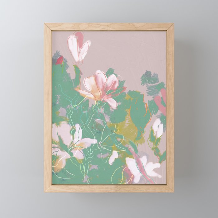 magnolia pastel abstract art Mini Art Print Gallery Image 1