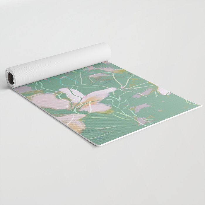 magnolia pastel abstract art Yoga Mat Gallery Image 2