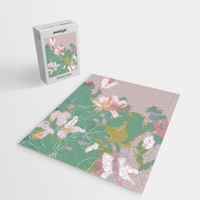 magnolia pastel abstract art Jigsaw Puzzle Gallery Image 2