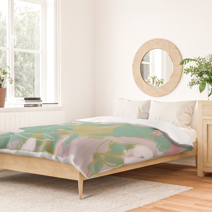 magnolia pastel abstract art Duvet Cover Gallery Image 2