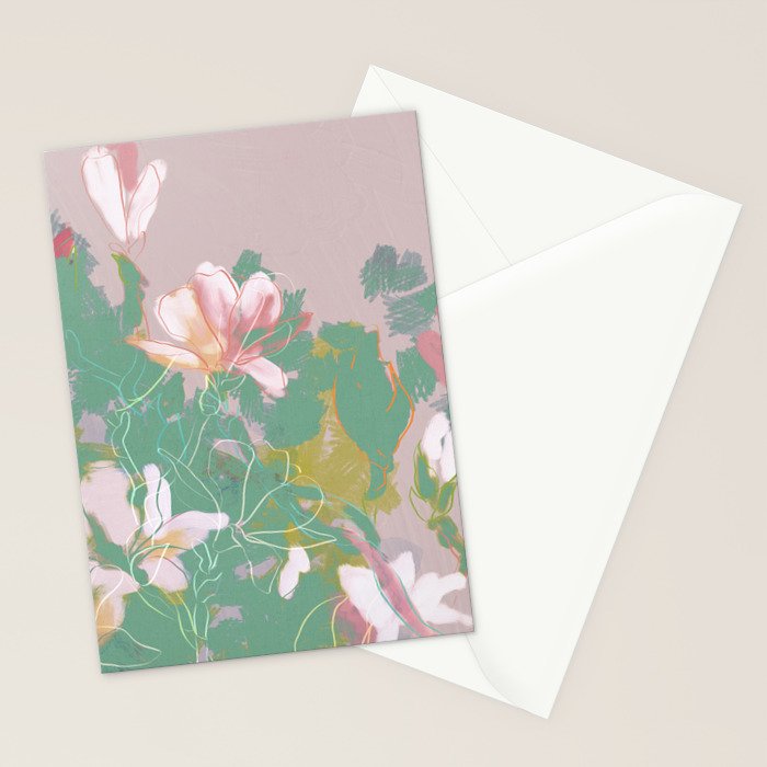 magnolia pastel abstract art Stationery Card Gallery Image 2