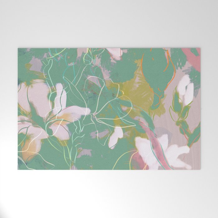 magnolia pastel abstract art Welcome Mat Gallery Image 1