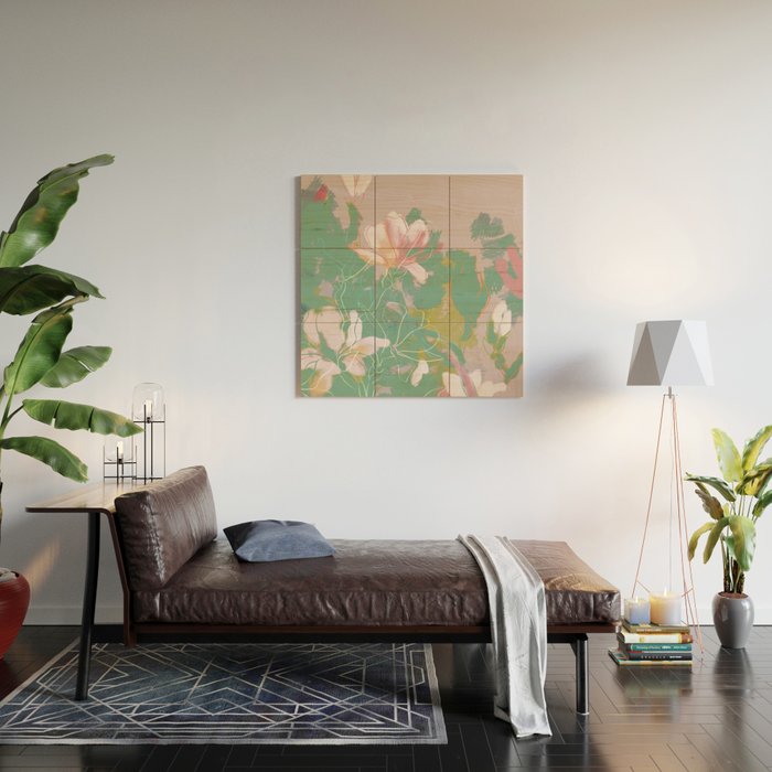 magnolia pastel abstract art Wood Wall Art Gallery Image 2