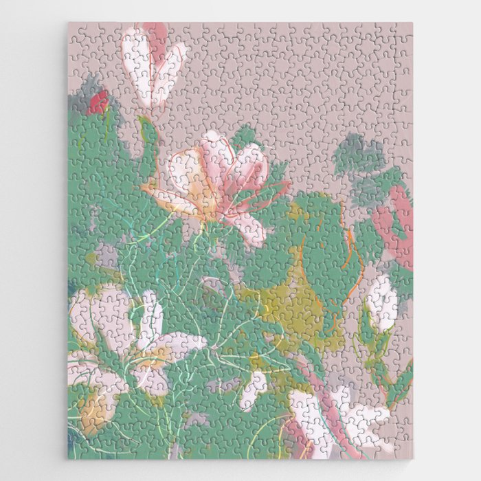 magnolia pastel abstract art Jigsaw Puzzle Gallery Image 1