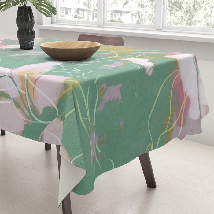 magnolia pastel abstract art Tablecloth Gallery Image 3