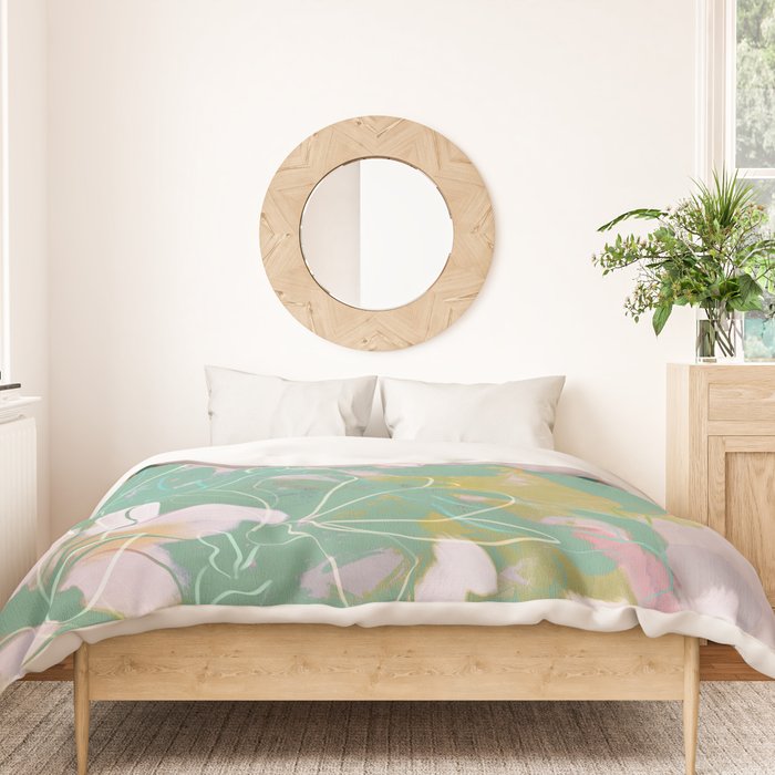 magnolia pastel abstract art Duvet Cover Gallery Image 3