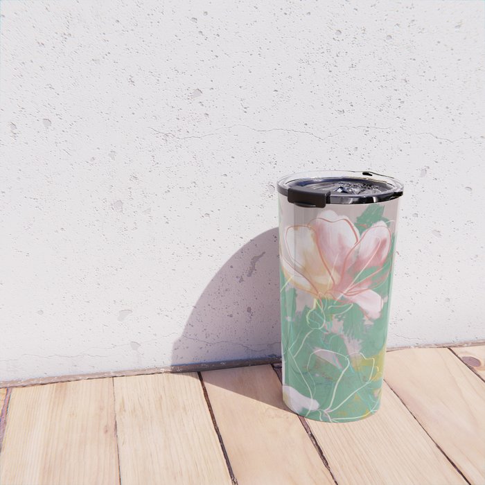 magnolia pastel abstract art Travel Mug Gallery Image 4