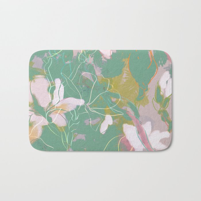 magnolia pastel abstract art Bath Mat Gallery Image 1