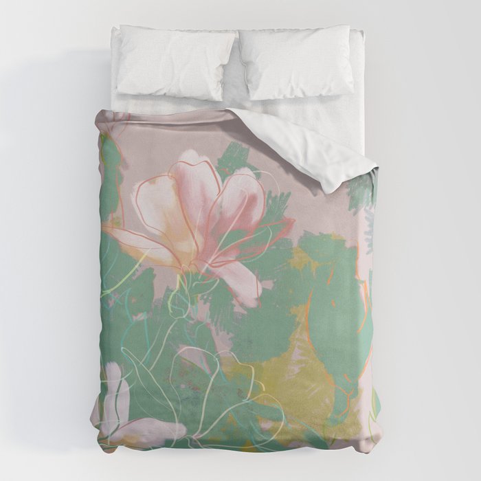 magnolia pastel abstract art Duvet Cover Gallery Image 6