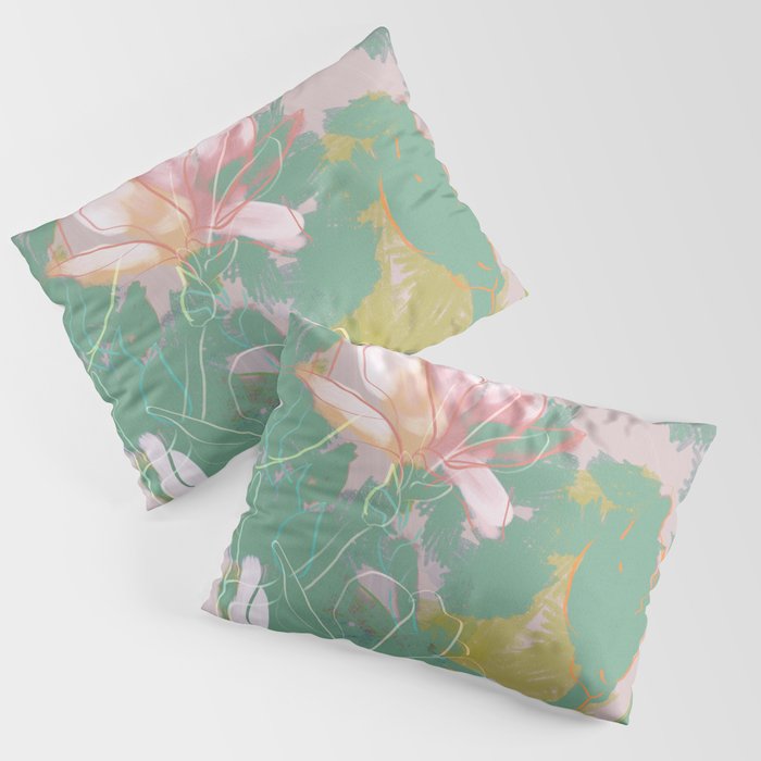 magnolia pastel abstract art Pillow Sham Gallery Image 3