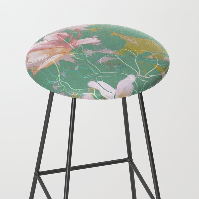 magnolia pastel abstract art Stool Gallery Image 2
