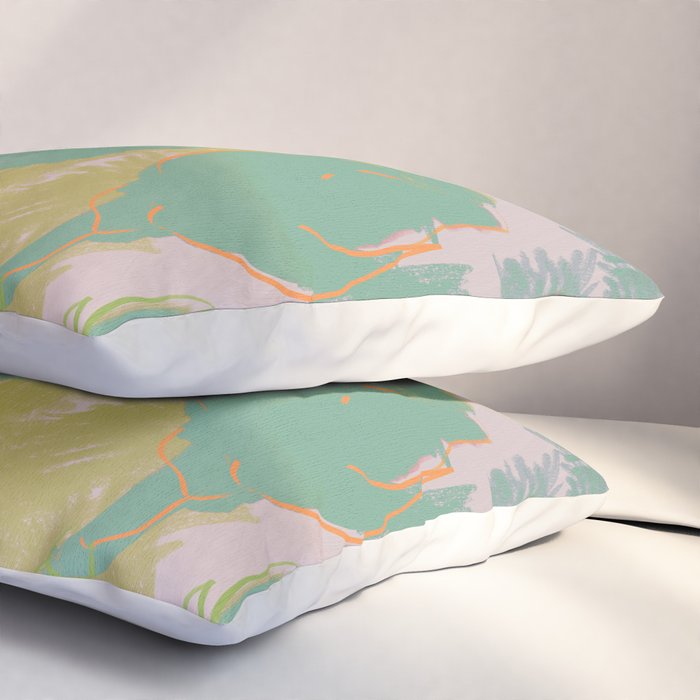 magnolia pastel abstract art Pillow Sham Gallery Image 3