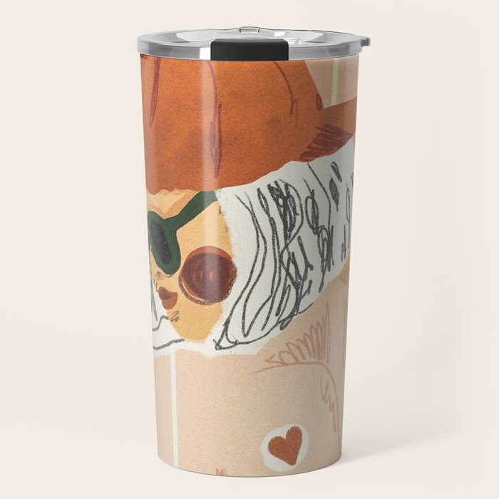 Girl Who Loves Baseball Travel Mug Gallery Image 1