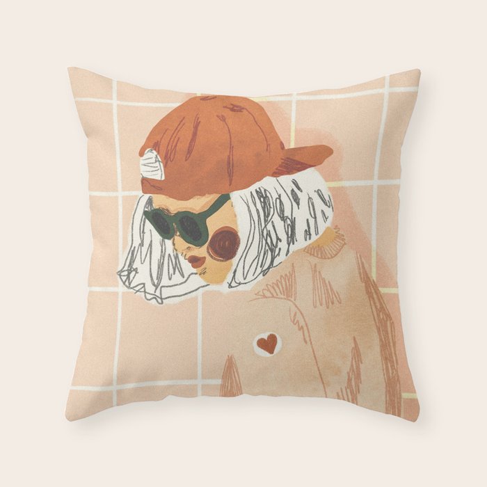 Girl Who Loves Baseball Throw Pillow Gallery Image 6