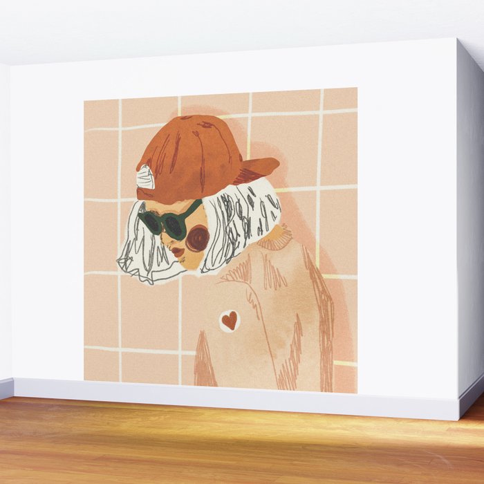 Girl Who Loves Baseball Wall Mural Gallery Image 2