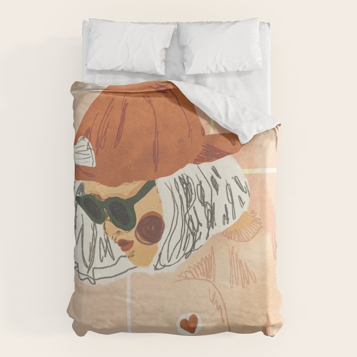 Girl Who Loves Baseball Duvet Cover Gallery Image 1