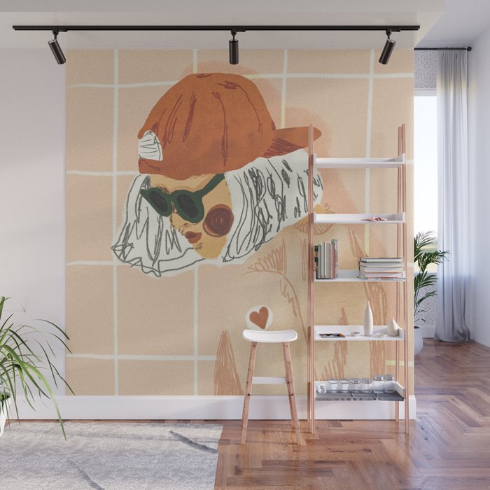 Girl Who Loves Baseball Wall Mural Gallery Image 1