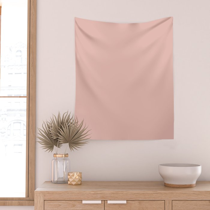 Solid Pink (Blush Pink) Wall Tapestry Gallery Image 2