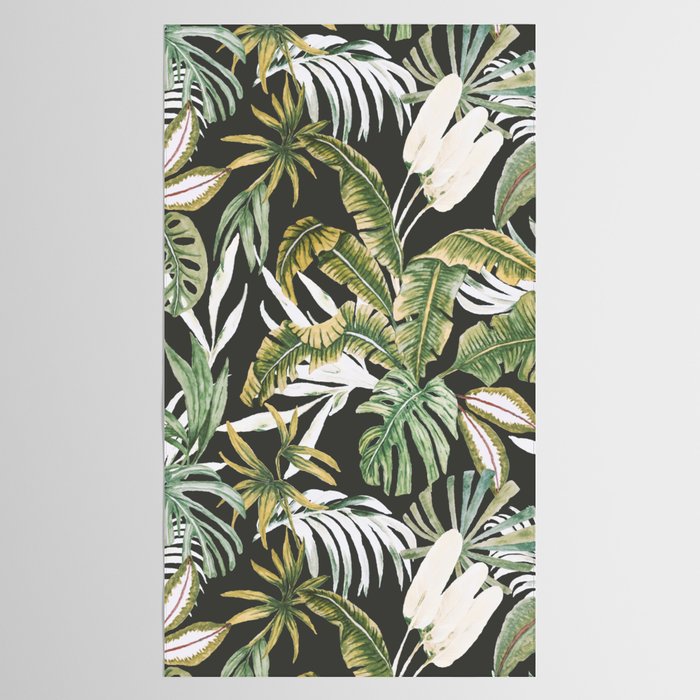 Dark watercolor jungle 1 Tablecloth Gallery Image 2
