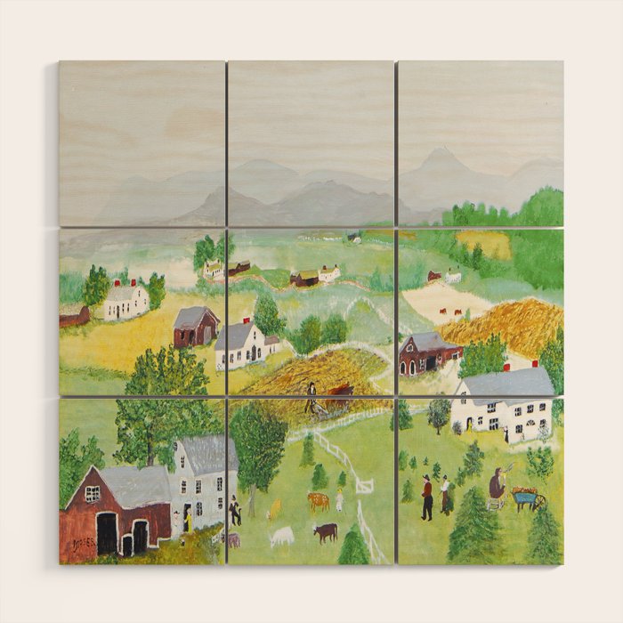 Anna Mary Robertson 'Grandma' Moses Mountains American Folk Art Wood Wall Art Gallery Image 1